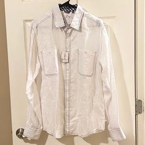 Bohio Breeze White Linen Long Sleeve Shirt NWT
